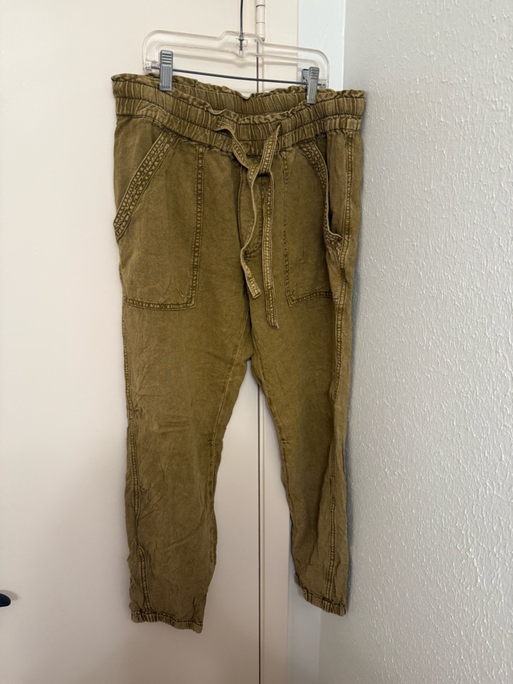 Anthropologie Olive Drawstring Jogger Pants